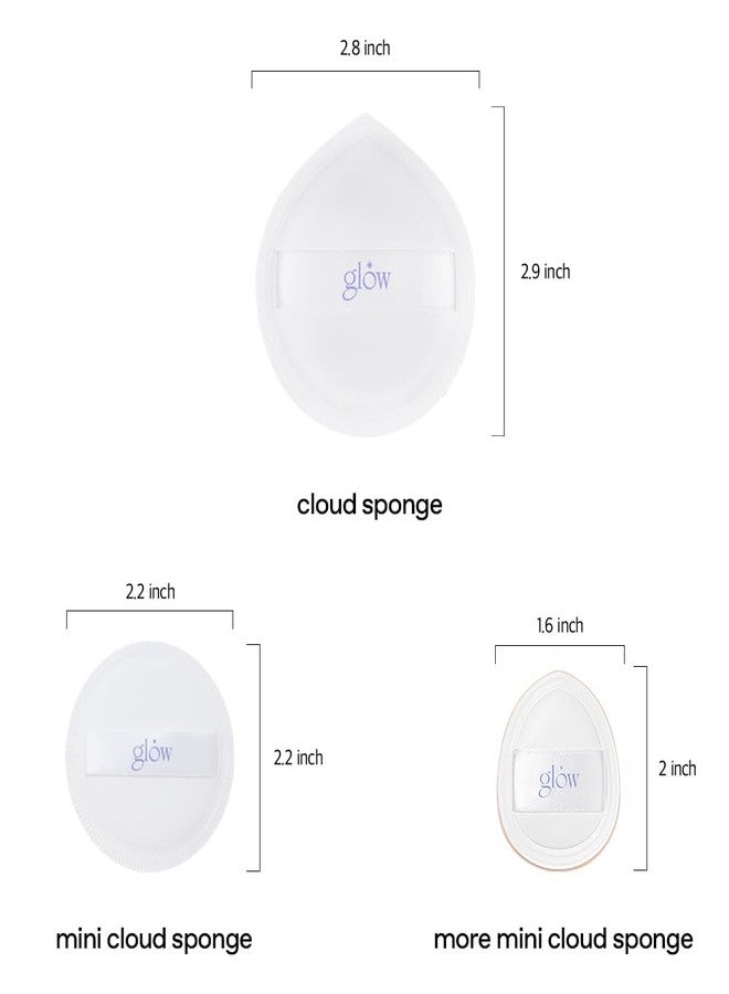 glow cloud sponge : plush makeup beauty sponge with travel case, made bigger & softer for even, flawless application, 3pcs, 0.13 lbs - Image 3