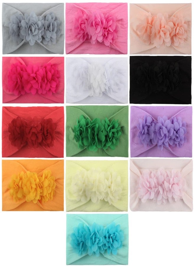 SYGA Baby Girls Nylon Headbands Hairbands Hair Accessories Soft Flower Bow Headband for Newborns, Infants, Toddlers and Kids 0-3 Years (Red) - Image 4