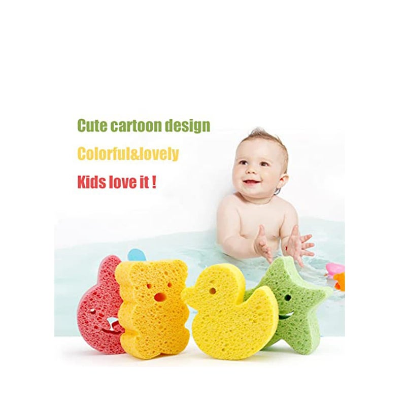 Zikra 4 Pack Premium Bath Sponge Bath Foam Rub Shower Sponge Soft Cotton Scrubber Bath Brush Rubbing Towel for Toddler Infant Newborn Great for Sensitive Skin - Image 2