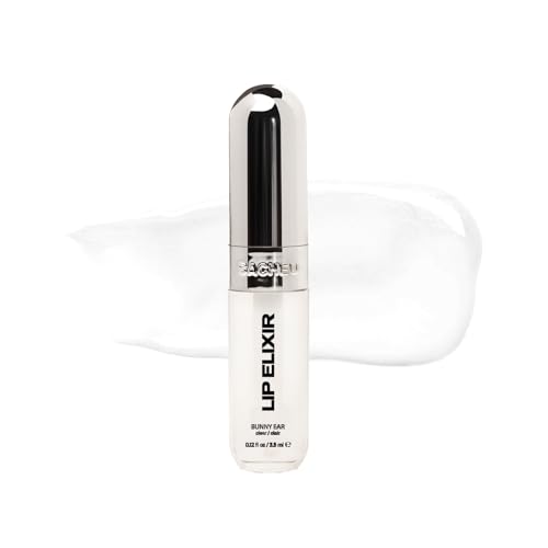 Sacheu Lip Elixir Nourishing and Hydrating Lipgloss — Moisturizing Plumping Lip Gloss Enriched with Collagen, Non-Sticky Lip Color Smooth High-Shine Finish, Vegan & Cruelty-Free, Bunny Ear (Clear) - Image 1