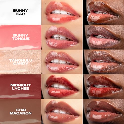 Sacheu Lip Elixir Nourishing and Hydrating Lipgloss — Moisturizing Plumping Lip Gloss Enriched with Collagen, Non-Sticky Lip Color Smooth High-Shine Finish, Vegan & Cruelty-Free, Bunny Ear (Clear) - Image 2