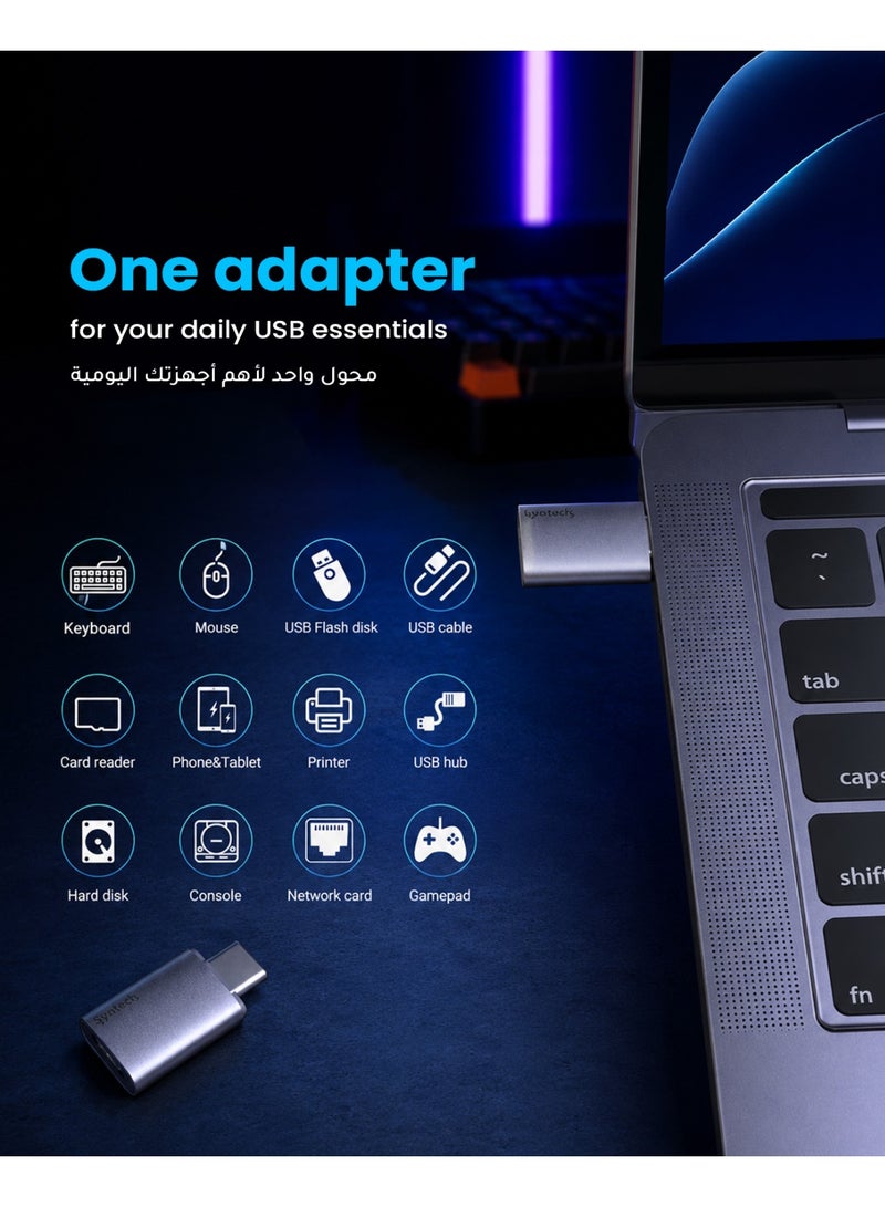 Syntech USB C to USB Adapter (2 Pack), 10Gbps USB 3.2 Gen 2 Fit Side by Side, Type C Male to A 3.2 Female Adapter Compatible with iPhone 16 Pro Max/iPad/iMac/MacBook Pro and Thunderbolt 4/3 Devices - Image 4