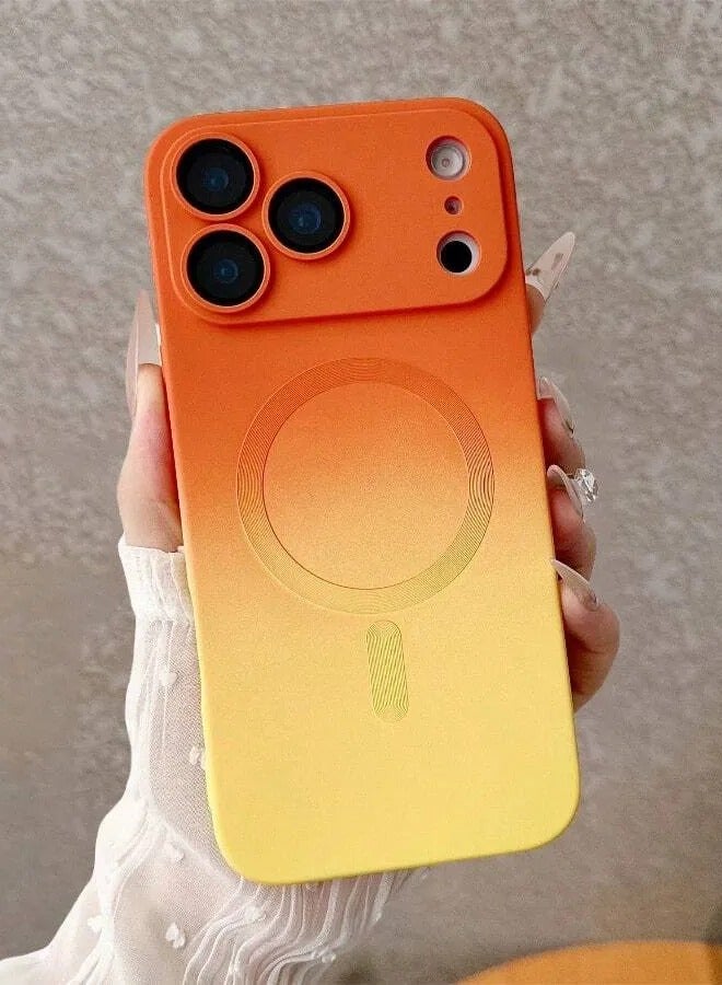 شي إن غطاء سيليكون ملون بتدرج الألوان مطفي مغناطيسي حماية كاملة للكاميرا متوافق مع هاتف آيفون 17 بروماكس