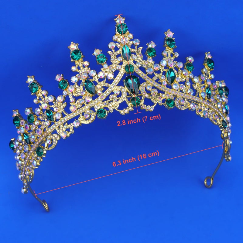 COCIDE Green Tiaras for Women Crown for Women Emerald Quinceanera Dress Headbands for Queen Halloween Cosplay Birthday Pageant Bride Headpieces Hair Accessories - Image 5