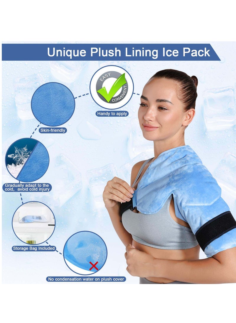 Excefore Ice Pack for Shoulders, Reusable Gel Cold Compress Shoulder Wraps for Rotator Cuff Injuries, Swelling, Upper Back Pain Relief, Compression Brace for Injuries  - Image 3