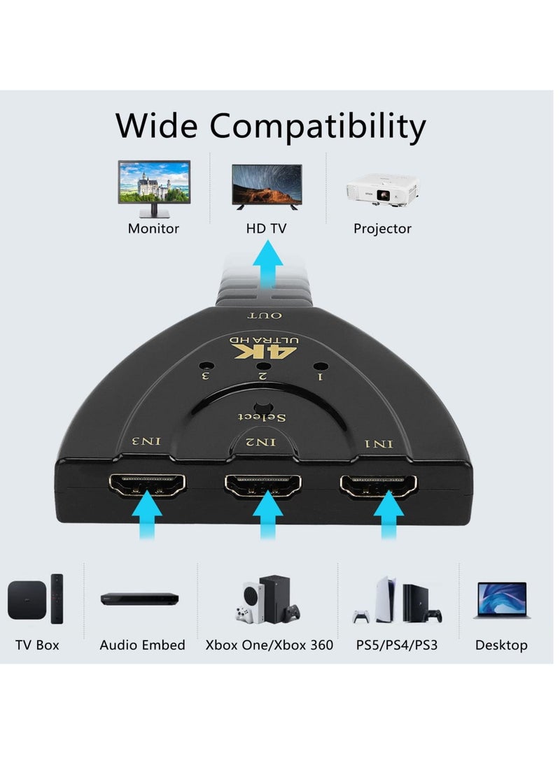 KASTWAVE ReignSword HDMI Splitter Home Entertainment with Our 3 in 1 HDMI Selector Switch Box Enjoy 4K Resolution and Hassle-Free Switching - Image 4