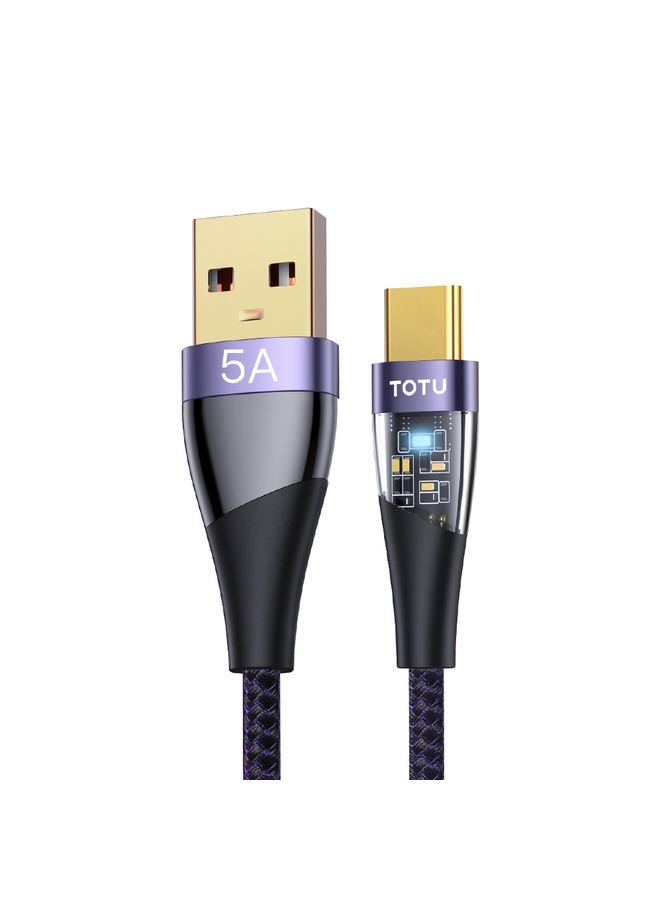 TOTU BT-018 Ming Series 5A USB to USB-C / Type-C Fast Charging Data Cable, Length:1.5m(Purple) - Image 1