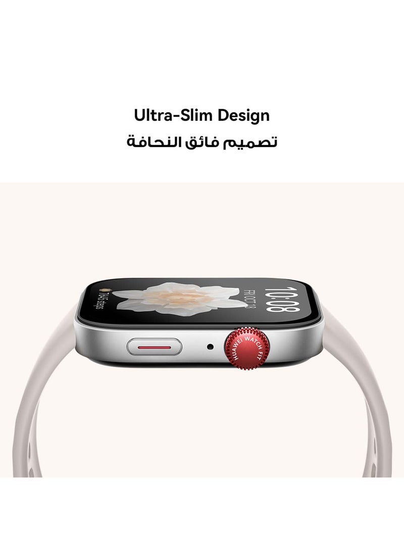 هواوي Watch Fit 3، شاشة AMOLED مقاس 1.82 بوصة، تصميم نحيف للغاية، إدارة شاملة للياقة البدنية، عمر بطارية متين، حزام جلدي، متوافق مع iOS وAndroid + صندوق هدايا - Image 3