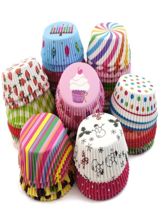 Inditradition Paper Baking Cupcake Liners for Muffins, Cakes, Laddu Sweets Packing - Pack of 500 Cups, Multicolour (Small, 35x21 mm) - Image 1