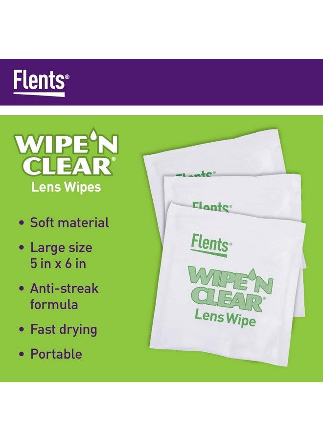 Flents Wipe 'N Clear Lens Cleaning Wipes 5" x 6" Lens Wipes AntiStreak Fast Drying 4 Portable Boxes Of 75, Bonus Pack, 300 Count, Made in the USA, 75 Count (Pack of 4) - Image 2
