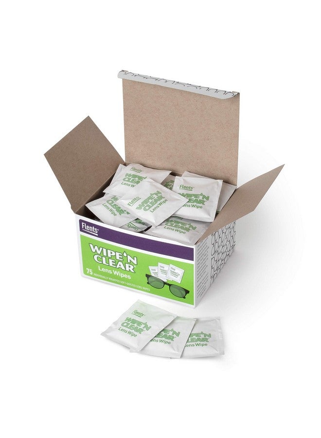 Flents Wipe 'N Clear Lens Cleaning Wipes 5" x 6" Lens Wipes AntiStreak Fast Drying 4 Portable Boxes Of 75, Bonus Pack, 300 Count, Made in the USA, 75 Count (Pack of 4) - Image 1