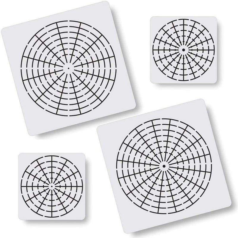 DEVASYA CRAFTS 5 Pieces Mandala Dot Painting Tool Stencils Template Set,8/12/16 Segment Creative Mandala Stencil Reusable Painting Stencil for DIY Painting Art Projects - Image 3
