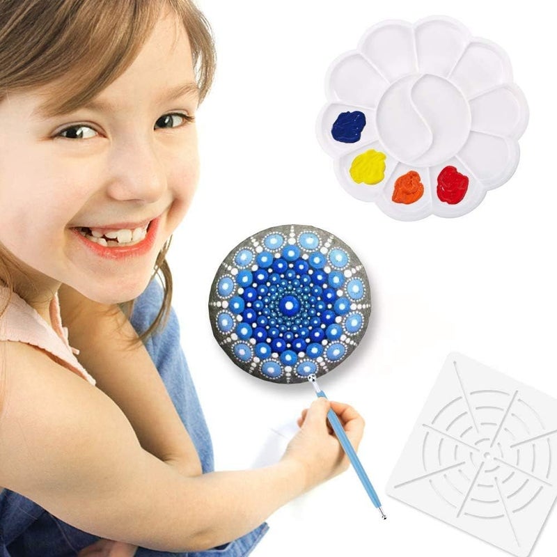 DEVASYA CRAFTS 5 Pieces Mandala Dot Painting Tool Stencils Template Set,8/12/16 Segment Creative Mandala Stencil Reusable Painting Stencil for DIY Painting Art Projects - Image 5