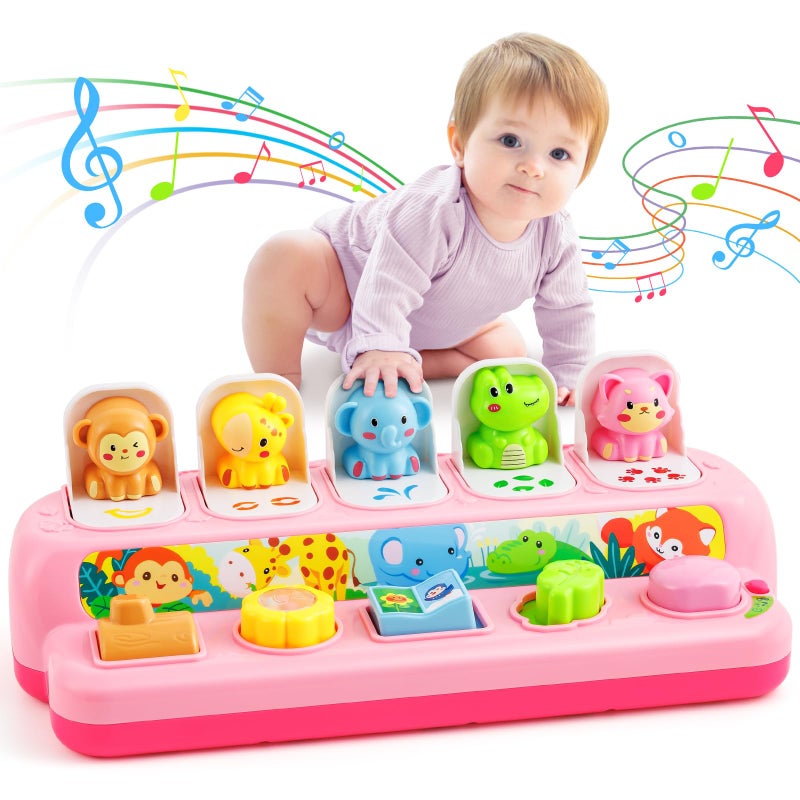 Duchong Toys for 1 Year Old Girls Interactive Pop Up Toy with Music Light Montessori Learning Toys for Infant Baby Toddler 91218 Months First 1st Birthday Gifts for Girls Boys - Image 2