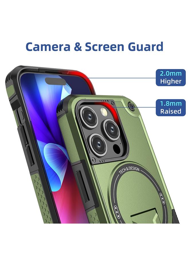 Zaboon Case For iPhone 13 Pro Armor Magsafe Holder PC Hybrid TPU Phone Case - Image 5