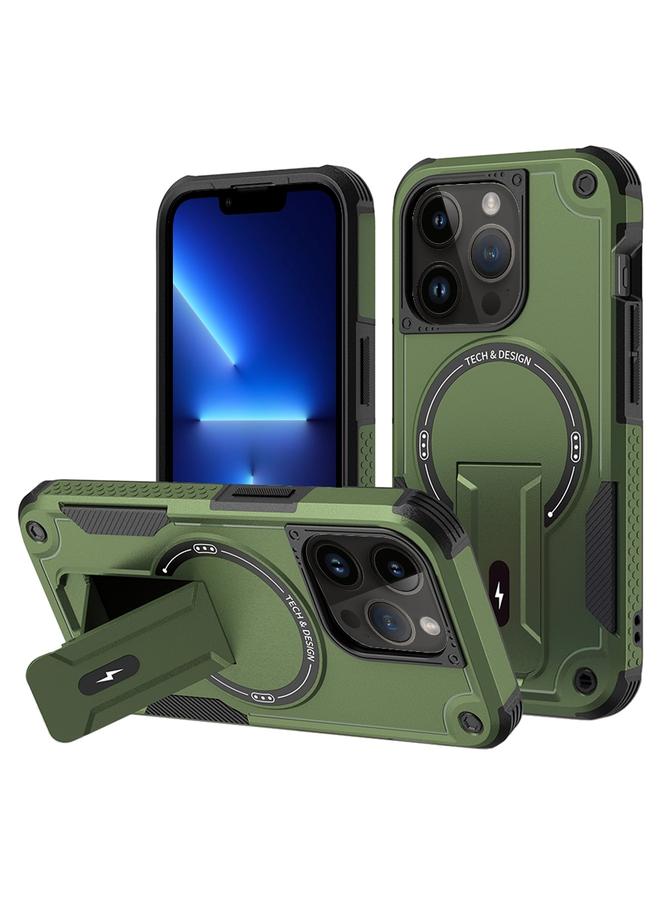 Zaboon Case For iPhone 13 Pro Armor Magsafe Holder PC Hybrid TPU Phone Case - Image 1