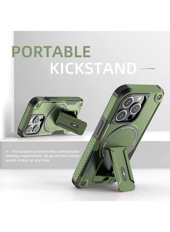 Zaboon Case For iPhone 13 Pro Armor Magsafe Holder PC Hybrid TPU Phone Case - Image 4