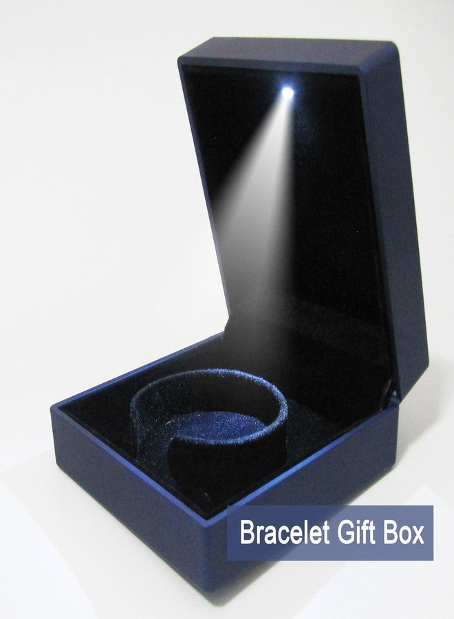 KAKKOII LED Light Bracelet Gift Box Luxury Jewelry Bangle Box Storage Case Organizer Holder Square (Pearl Blue) - Image 5