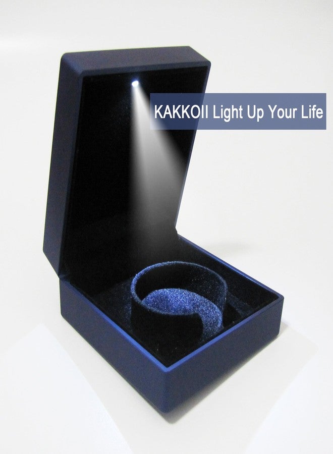 KAKKOII LED Light Bracelet Gift Box Luxury Jewelry Bangle Box Storage Case Organizer Holder Square (Pearl Blue) - Image 4