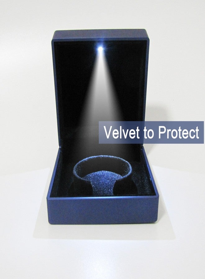 KAKKOII LED Light Bracelet Gift Box Luxury Jewelry Bangle Box Storage Case Organizer Holder Square (Pearl Blue) - Image 3