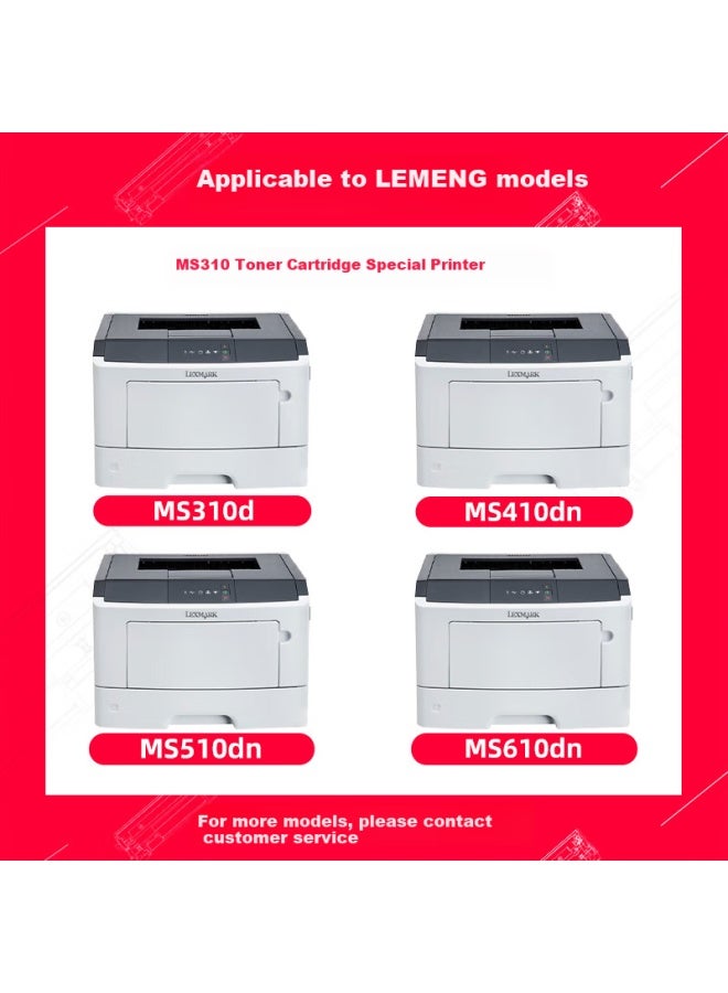 Fusica Ms310 Toner Cartridge 50f3h0e, Compatible With Lexmark Original Ms310d, Ms310dn, Ms312dn, Ms410dn, Ms415, Ms510, Ms610, Toner Cartridge 5000 Pages, Black - Image 2