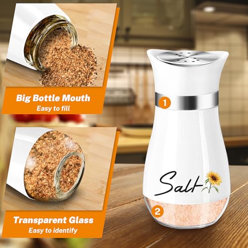 Arrozon Sunflower Salt and Pepper Shakers Set - 4oz Farmhouse Cute Kitchen Decor and Accessories Sunflower Gifts for Salt Shakers Glass Cooking Table,Housewarming,Thanksgiving,Christmas - Image 4