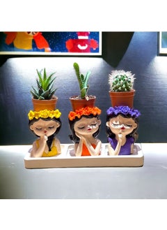 Taşdevri Life Tasdevri Life Succulent Girls 3 Piece Flowerpot Set 4  - Image 1
