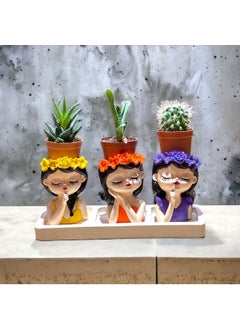 Taşdevri Life Tasdevri Life Succulent Girls 3 Piece Flowerpot Set 4  - Image 3