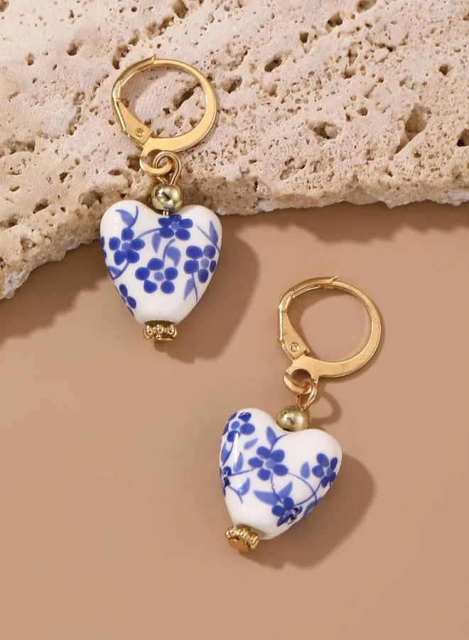 Take Two Heart Pendant Dangle Earrings