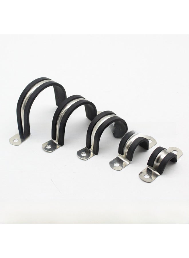EPDM304 Stainless Steel Rubber Strip Riding Horse Card U-type Clamp With Rubber Strip Clamp With Rubber Strip Damping Pipe Clamp EPDM-Series:Adhesive Strip 304-Model:6*30 Plastic Expansion Suit  - Image 3