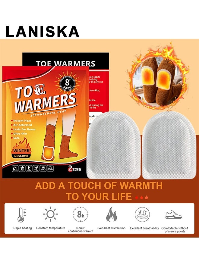 LANISKA Foot Toe Warmers, Up To 8 Hours Of Heat Long Lasting, Hot Insole Feet Warmer, Instant Toe Warmers Disposable Adhesive Air Activated Warmers for Winter Outdoor Work, Sports Activities, 5 Pairs - Image 2