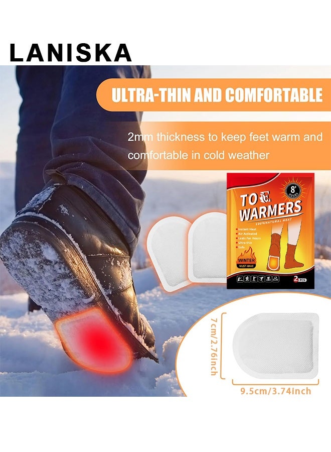 LANISKA Foot Toe Warmers, Up To 8 Hours Of Heat Long Lasting, Hot Insole Feet Warmer, Instant Toe Warmers Disposable Adhesive Air Activated Warmers for Winter Outdoor Work, Sports Activities, 5 Pairs - Image 5