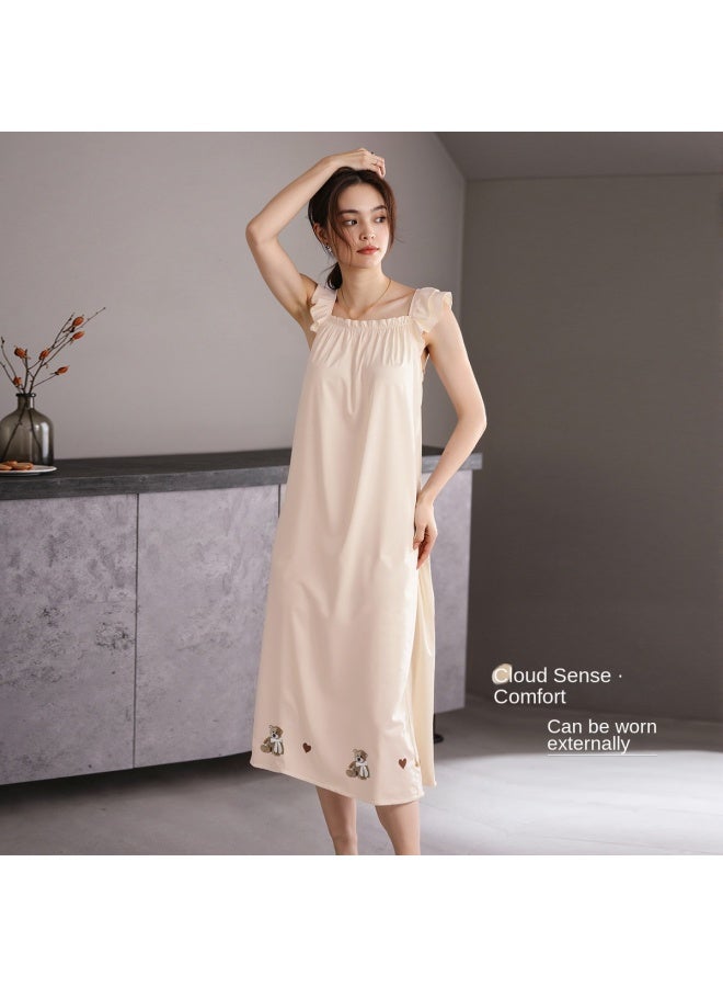 Top melon Silky Couple Ice Silk】new Summer Sweet Sleeveless Nightgown For Women, Thin Men's Cardigan Pajamas - Image 4