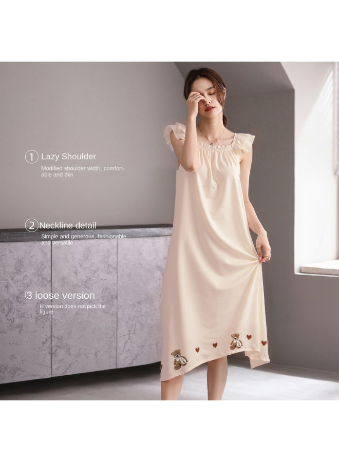 Top melon Silky Couple Ice Silk】new Summer Sweet Sleeveless Nightgown For Women, Thin Men's Cardigan Pajamas - Image 5