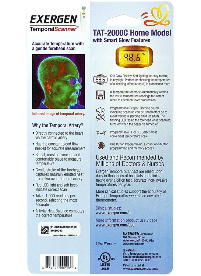Exergen - Temporal Artery Thermometer Tat2000C Scan Digital Display - Image 1