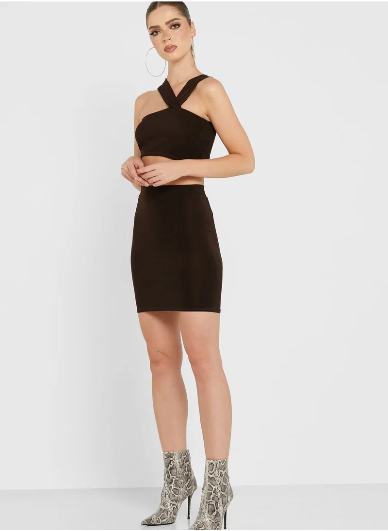 LASULA High Waist Mini Skirt