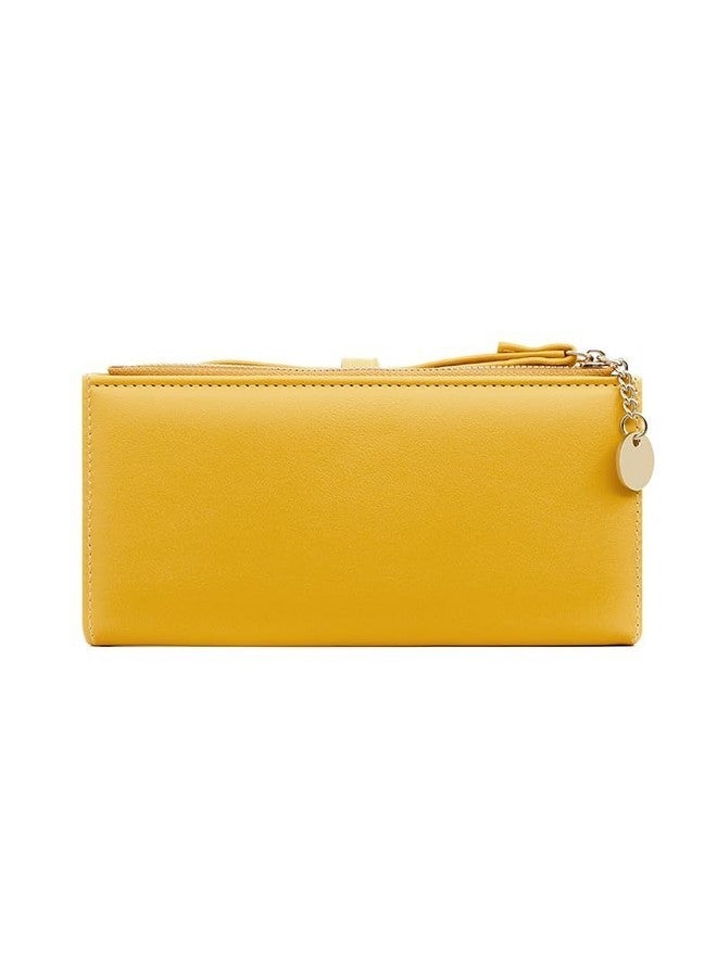 Alexvyan Yellow Bi-Fold Women's Purse Wallet Card Organizer Female Hand Purse Clutch Women/Ladies/Girls Wallets 12 Card Holder 3 Pocket - Zipper Long Coin Pocket - Image 4