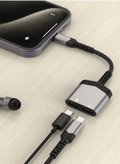 mpBLBERRI 2-in-1 Type-C to Dual Type-C Audio & Charging Adapter MpBlberri BLB-OT555 - Black & Grey  - Image 2