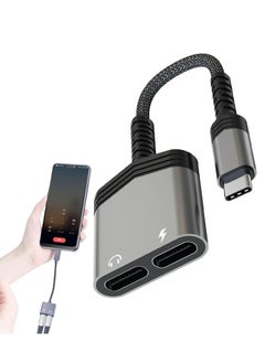 mpBLBERRI 2-in-1 Type-C to Dual Type-C Audio & Charging Adapter MpBlberri BLB-OT555 - Black & Grey  - Image 3
