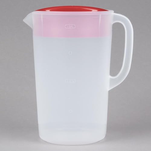 Rubbermaid Pitcher Classic 1 Gallon Clear Base, Red Lid - Image 3