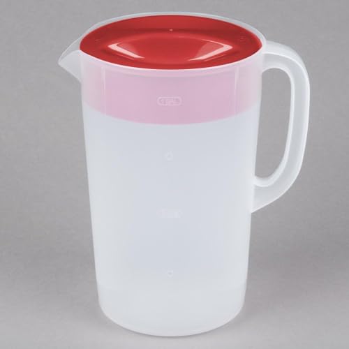 Rubbermaid Pitcher Classic 1 Gallon Clear Base, Red Lid - Image 2