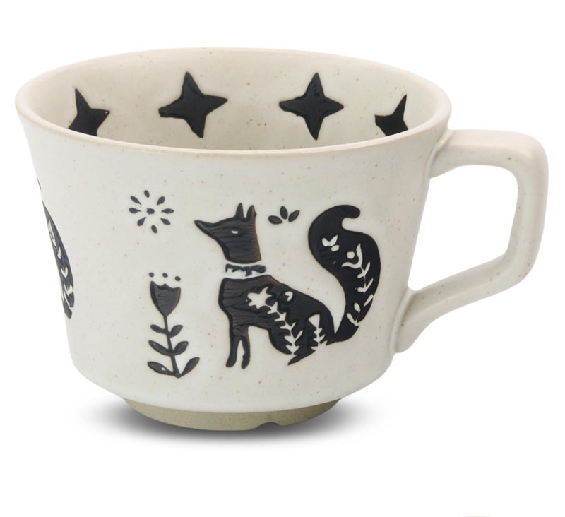 LINVIA Ceramic Coffee Mug, 12 oz Small Novelty Unique Teacup with Handle, Stoneware Cup for Tea Mocha Latte Cappuccino (Fox) - Image 1