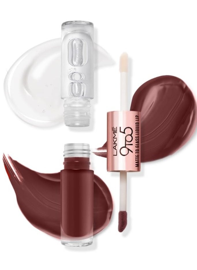 LAKME Lakme 9 To 5 Matte To Glass Liquid Lip  - Image 1