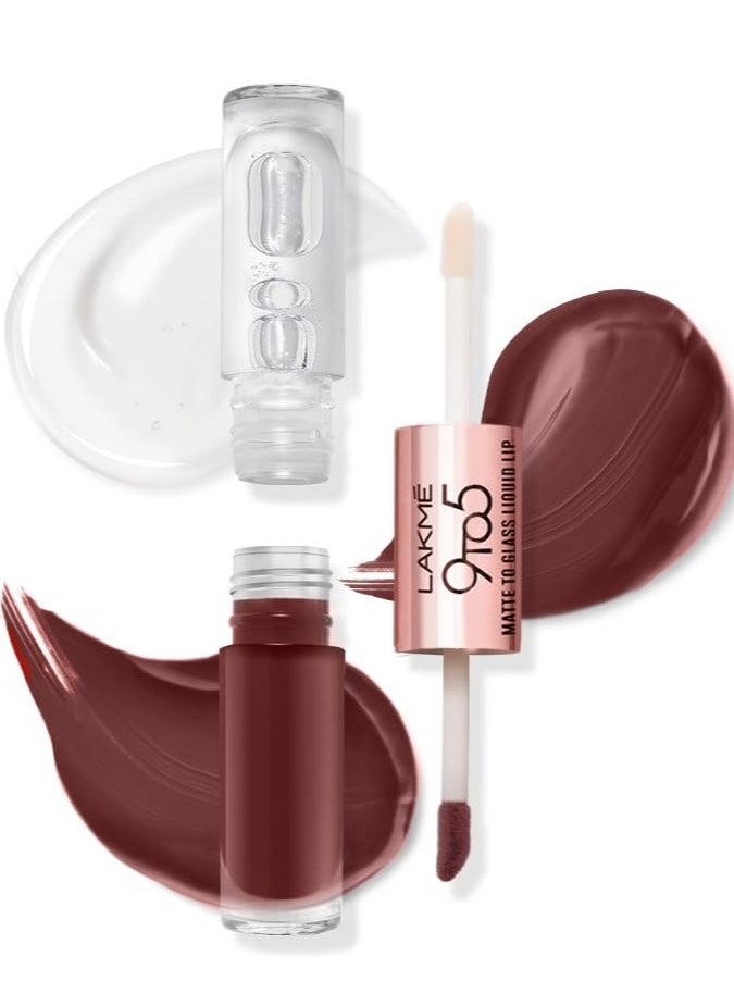 LAKME Lakme 9 To 5 Matte To Glass Liquid Lip  - Image 3