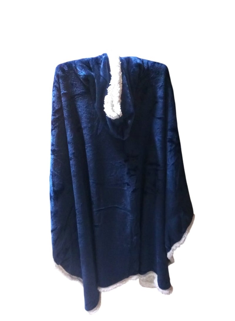 Soft and Warm Blanket Shawl - Blue - Image 3