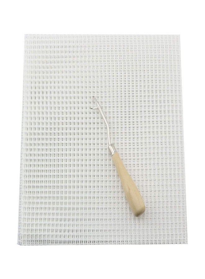 NX Garden 50x100cm Blank Rug Hooking Mesh and Bent Latch Crochet Hook with Wood Handle DIY Kit Tool for Tapestry Carpet Rug Making Embroidery Crafts Decor - Image 2