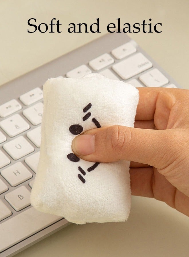 DUNISO 4 Pcs Mouse Pad Wrist Rest, Smiling Face Keyboard Wrist Cushion, Lightweight Computer Wrist Support, Wrist Cushion For Keyboard, Movable Soft Wrist Rest 8.6cm For Office Laptop Gaming (White) - Image 3