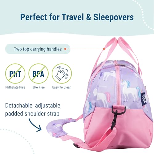 Wildkin Kids Overnighter Duffel Bag – Carry-On Size, Ideal for School & Sleepovers – Unicorn - Image 3