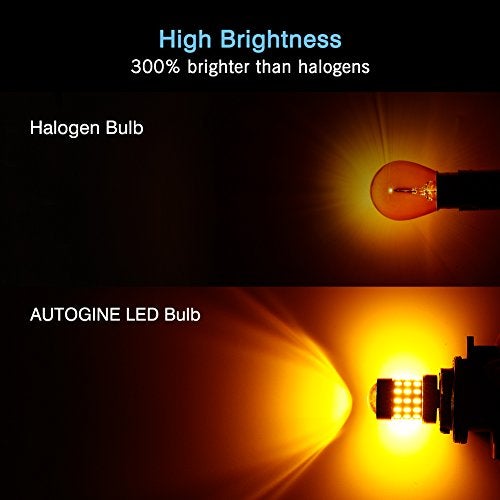AUTOGINE أوتوجين 4 × سوبر برايت 9-30 فولت 7440 7441 7443 7444 992 لمبات LED 3014 54-EX شريحة مع بروجيكتور لإشارات الانعطاف وأضواء العلامة الجانبية، أصفر كهرماني - Image 3
