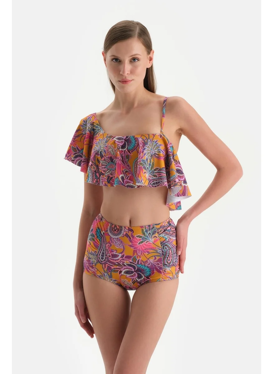 داجي Purple One Shoulder Bikini Top